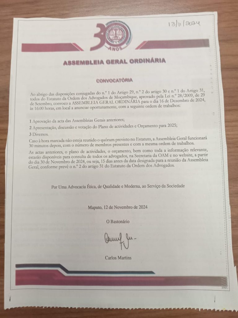 CONVOCATÓRIA -ASSEMBLEIA GERAL ORDINÁRIA