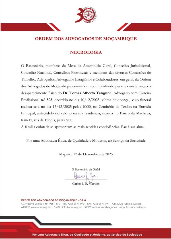 ANÚNCIO NECROLÓGICO