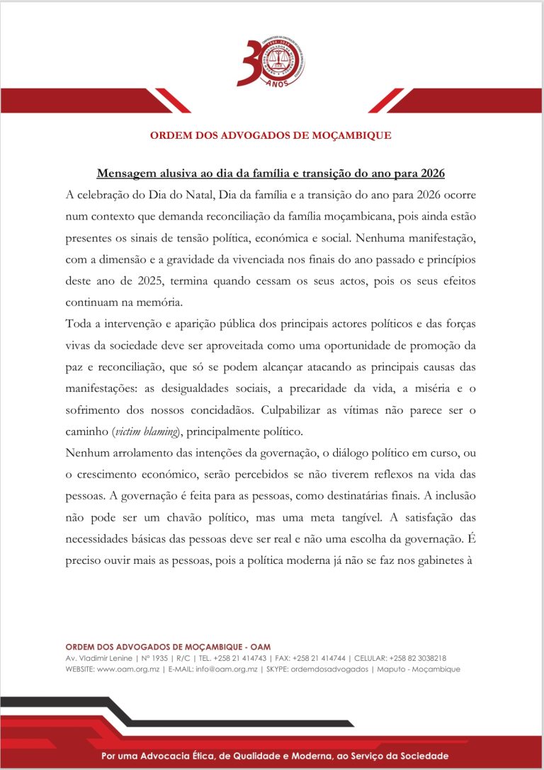 Mensagem alusiva ao dia da família e transição do ano