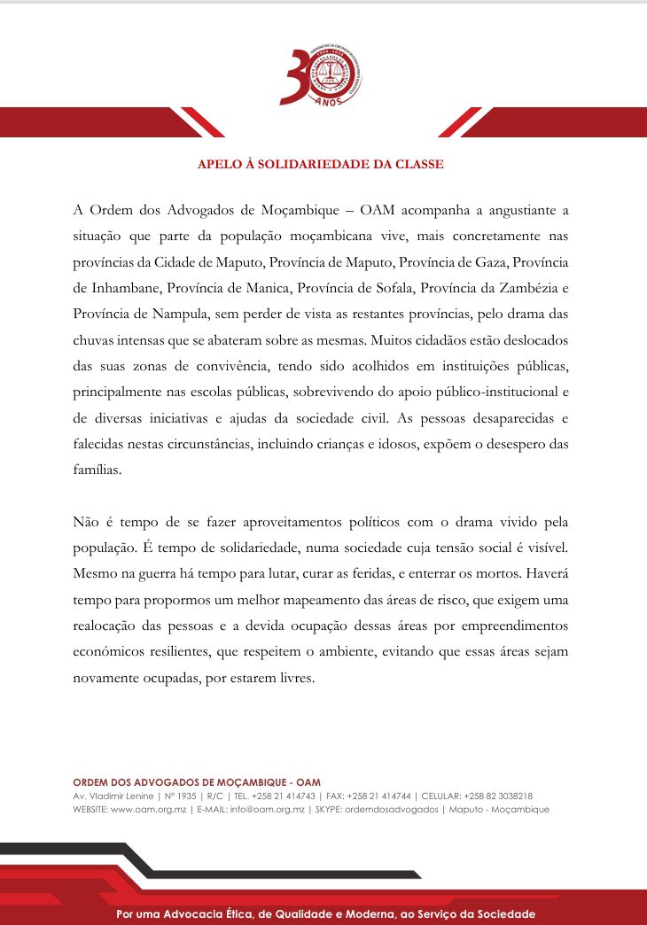 APELO À SOLIDARIEDADE DA CLASSE