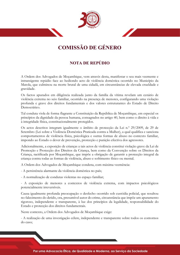 COMISSÃO DE GÉNERO