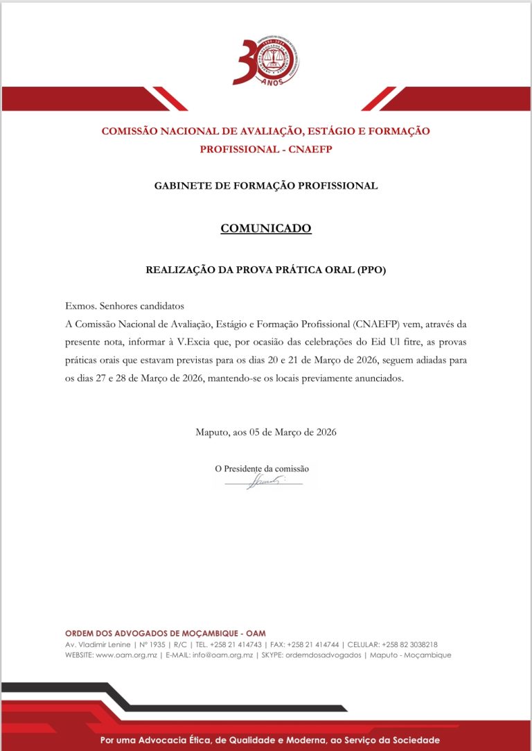 CNAEFP – COMUNICADO