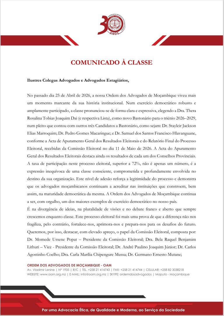 Comunicado à Classe