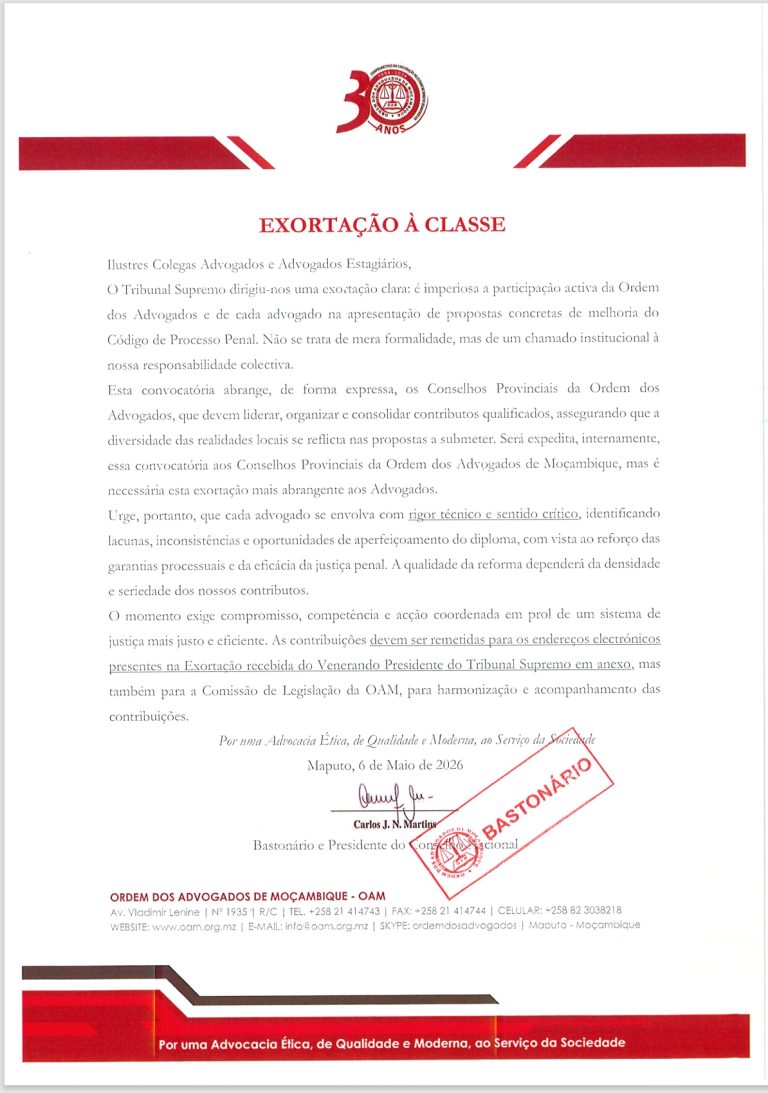 EXORTAÇÃO À CLASSE – REVIÃO AO CPP