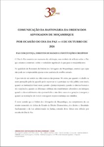 COMUNICADO ALUSIVO AO DIA DA PAZ